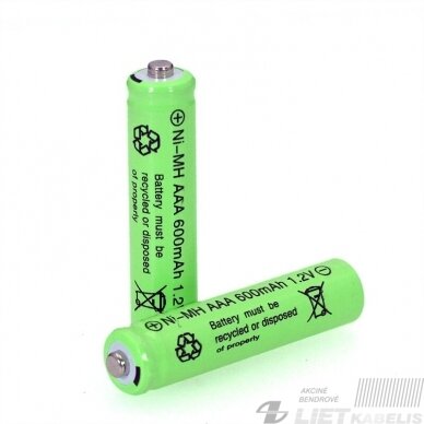 Akumuliatorius  AAA 1,2V 600mAh, (saulės šviestuvams), HILGHT