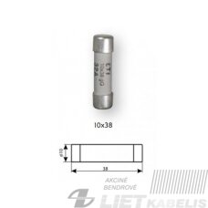 Cilindrinis saugiklis CH 10x38 1A