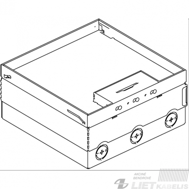 Dėžutė į grindis (liukas) 3vietų nerūdijančio plieno UDHOME, OBO 3