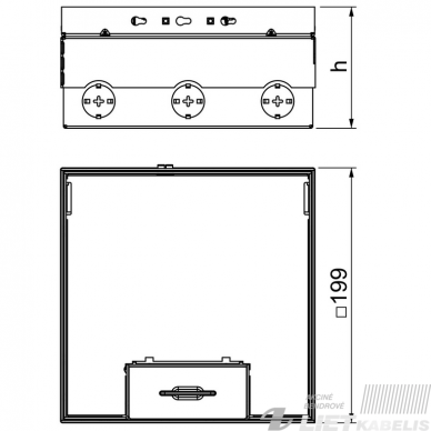 Dėžutė į grindis (liukas) 3vietų nerūdijančio plieno UDHOME, OBO 4