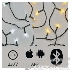 Elektrinė girlianda, 240LED lempučių ,ZY2190 IP44, šaltai/šiltai balta, valdoma Bluetooth,