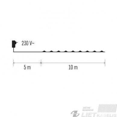 Elektrinė girlianda, 100 LED lempučių ,ZY1426T IP44, Nano, šiltai balta 4