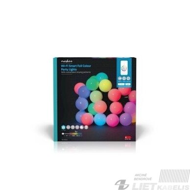 Elektrinė girlianda  48LED, 10,8m, spalvoti burbulai RGB Wi-Fi, IP44, Nedis 4