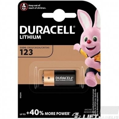 Elementas CR123A, 3V, DURACELL