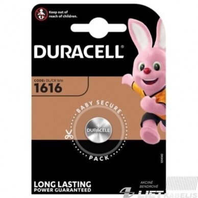 Elementas diskinis CR1616, 3V, Duracell