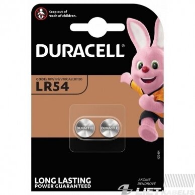 Elementas diskinis LR54, 1,5V, Duracell