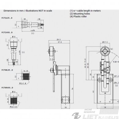 Jungiklis galinis FCTML05Z11D 1NC/1NO M12 GG 2