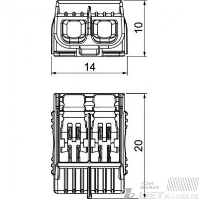 Jungtis universali HSK42 2x0.2-4mm², 32A, OBO 2