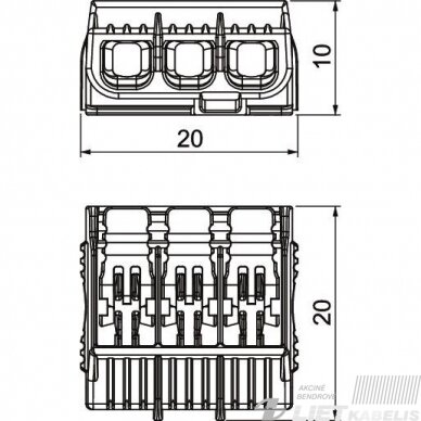 Jungtis universali HSK43 3x0.2-4mm², 32A, OBO 2