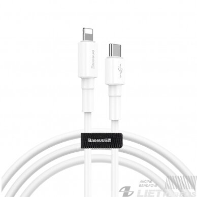 Kabelis USB C kištukas -IP Lightning kištukas 1.0m QC3.0 PD baltas ,BASEUS