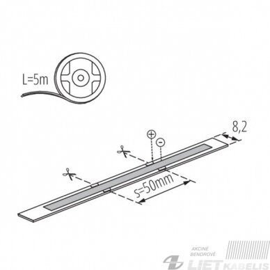 LED juosta 10W, 4000K, 460lm/W,24V, IP65, KANLUX 4