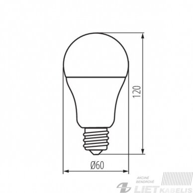 LED lempa 13W,  A60, E27, 3000K, 1520lm, Miledo 2