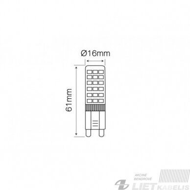 LED Lempa 6W, G9, 4000K, 550Lm, 230V, LEDline 2