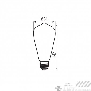 LED lempa filamentinė 4W, E27, 1800K, 250lm, KANLUX 3