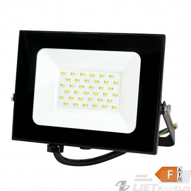 LED prožektorius 30W, 4000K, 2550Lm, juodas IP65, Commel