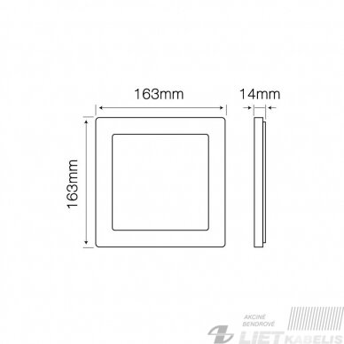 LED šviestuvas 12W, 4000K, 890lm, IP20, LEDline 3