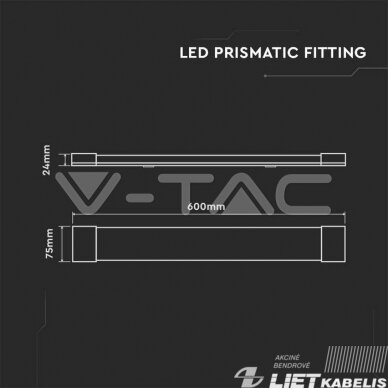 LED šviestuvas 20W, 4000K, 2400lm, 60cm, V-TAC 2