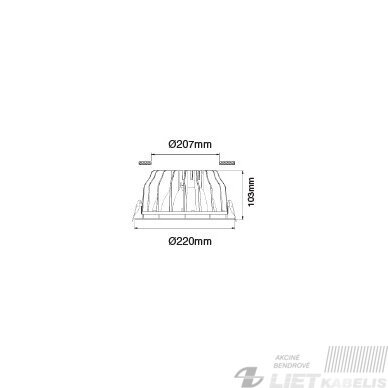 LED šviestuvas 30W, 4000K, 3100Lm, įleidžiamas, IP20, V-Tac 3