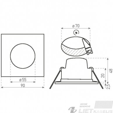 LED šviestuvas BONO 5W, 4000K, 350LM, IP65/20, Greenlux 3