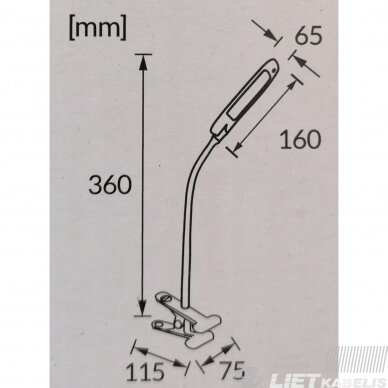 LED šviestuvas DORI CLIP 6W, 4200K, 430lm, tvirtinamas stalinis,STRUHM 4