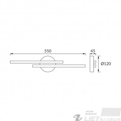 LED šviestuvas  GRACJA 2x7W, 4000K, 840lm, IP44, Struhm 3