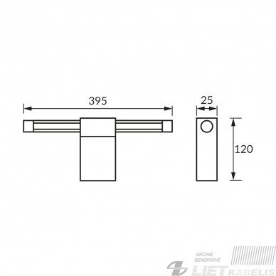 LED šviestuvas Paso 9W, 4000K, 1140lm, 395mm, IP44, Struhm 2