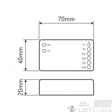 LED valdiklis 12-24V, 4X4A, CCT, Wi-Fi, LED LINE 3