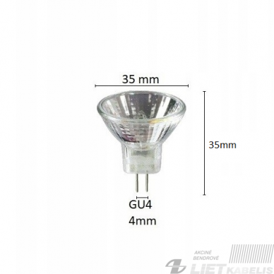 Lempa halogeninė 20W, 190lm, GU4, MR11, 12V, mini, BELLIGHT 2