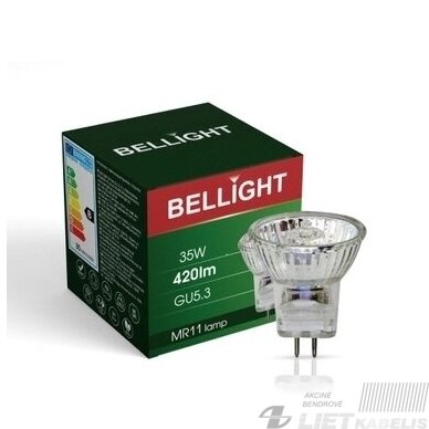 Lempa halogeninė 35W, 420lm, GU5.,3 MR11, 230V, BELLIGHT