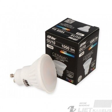 Lempa LED 10W, GU10, 1400lm, 2700K, keramikinė, LEDline