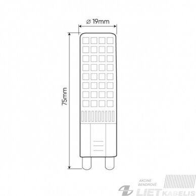 Lempa LED 12W, G9, 230V, 1160lm, 2700K, keramikinė, LEDline 2