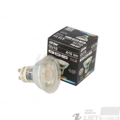 Lempa LED 5W, GU10, 410lm, 2700K, stiklinė, LEDline