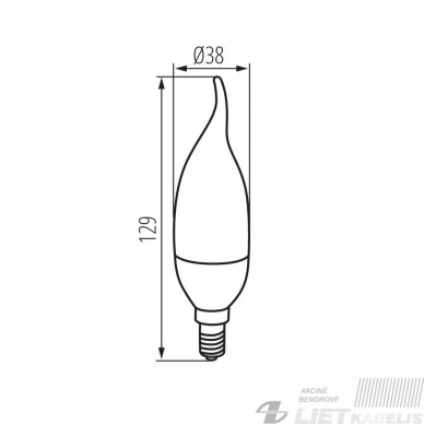 Lempa LED 4,5W E14 3000K 400lm žvakės liepselė Kanlux  2