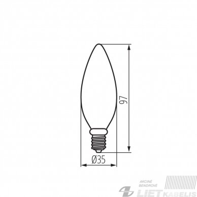 Lempa LED 6W, E14, 4000K, žvakės formos,  KANLUX 2