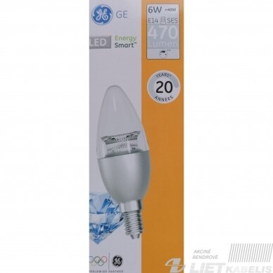 Lempa LED 6W, E14,  2700K,470lm, GE 3