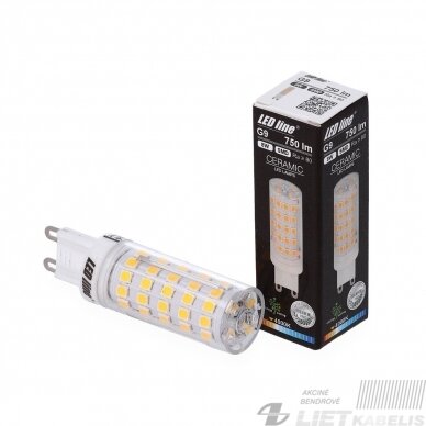 Lempa LED 8W, G9, 230V, 750lm, 4000K, keramikinė, LEDline