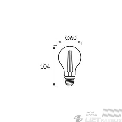 Lempa LED filamentinė 12W, E27, 2700K, 1810Lm, STRUHM 2