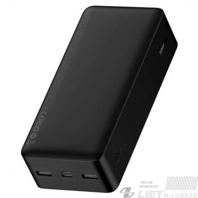 LiPo išorinis akumuliatorius (Powerbank) 30000mAh 15W 2xUSB, USB-C, BIPOW, BASEUS 3