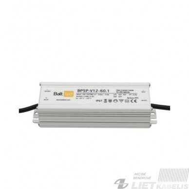 Maitinimo šaltinis LED 12V, 60W, IP67, BALTLED