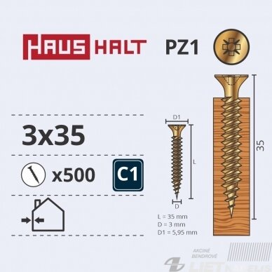 Medvaržtis 3.0x35 geltonas,Haushalt 2