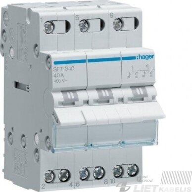 Perjungiklis modulinis 3F/40A, 1-0-2, HAGER