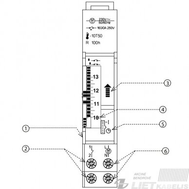 Rėlė laiko mechaninė modulinė 16A, 1NO-230V, ELKO 2