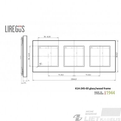 Rėmelis 3 vietų K14-145-03 Sllim šampano matinis stiklas E/Ch, Elipson, Liregus 2