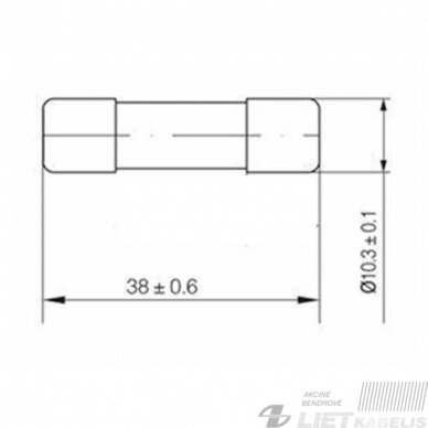 Saugiklis cilindrinis CH 10x38, 12A 2