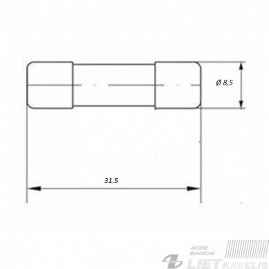 Saugiklis cilindrinis CH 8x31, 10A 2