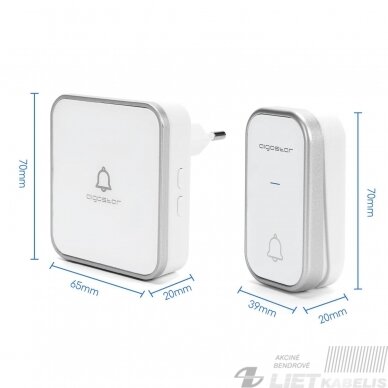 Skambutis bevielis dvigubas, 220V, baltas, IP44, AIGOSTAR 2