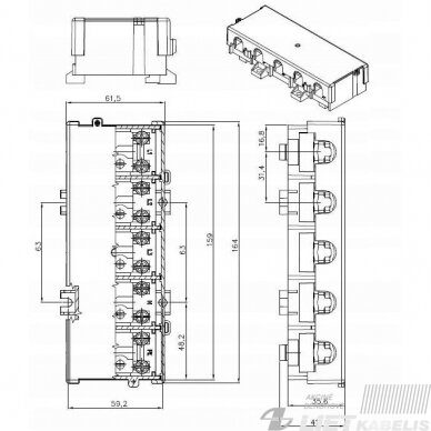 Sujungimo kaladėlė LZG 5x25/16mm2 su dangteliu, Pawbol 2