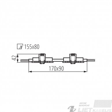 Šviestuvas dvigubas Seidy CT-DTL250-W/M, 50W, IP20, KANLUX 4