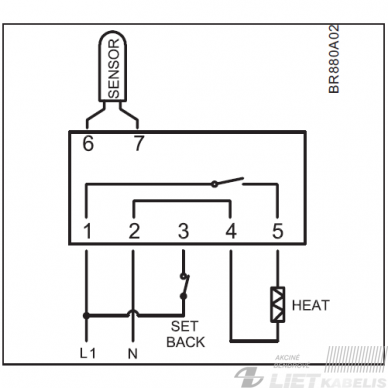 Termostatas ETV-1991, 16A, DIN, temperatūros, OJ Electronics 3