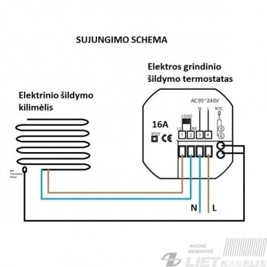 Termostatas  TR002-1W SPRING 16A baltas 4